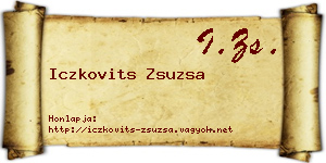 Iczkovits Zsuzsa névjegykártya